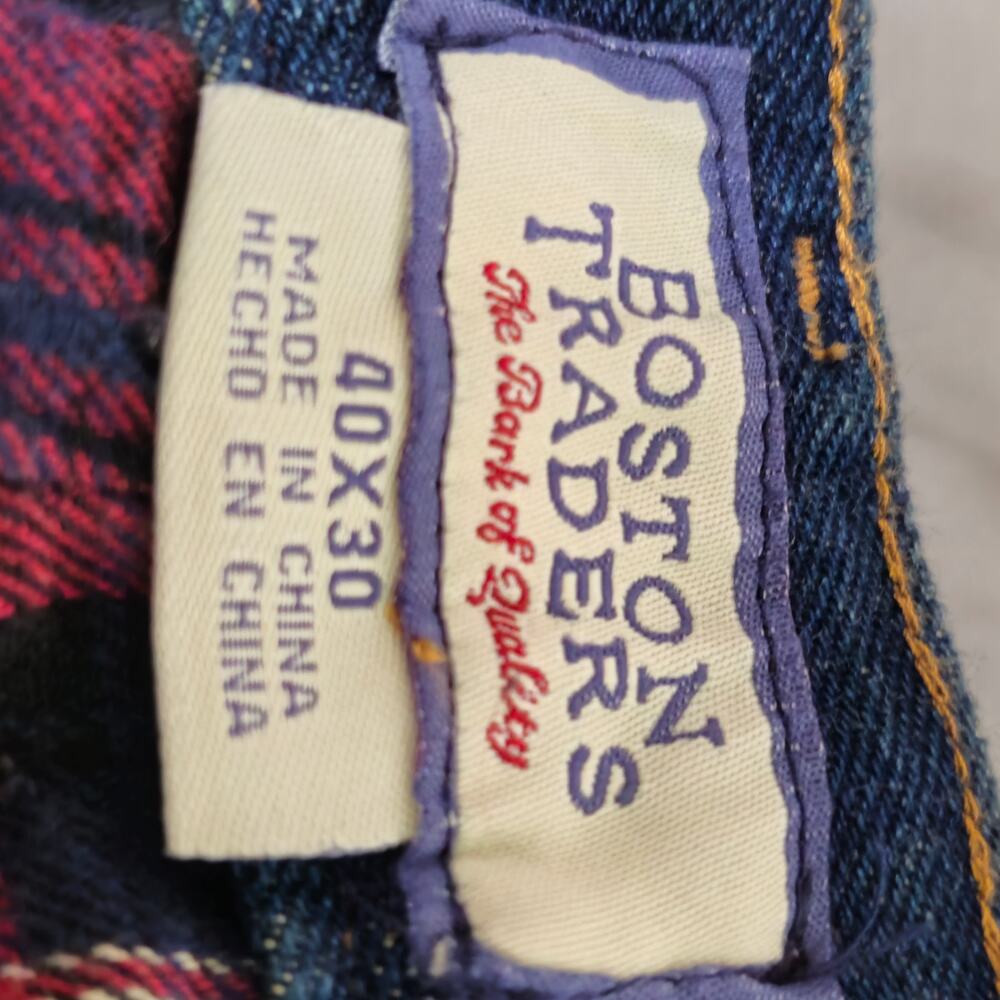 Boston Trader Carpenter Flannel Lined Blue Jeans Tag 40x30 Insulated - Picture 10 of 12